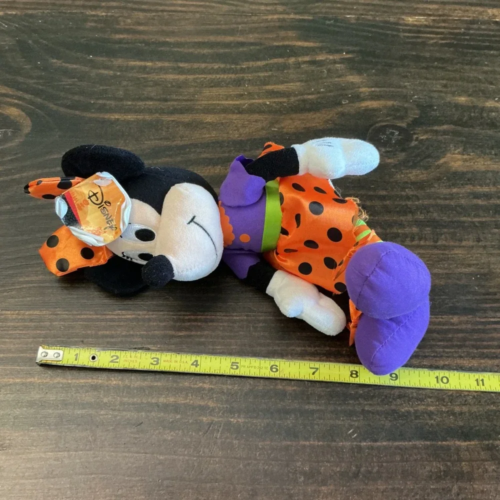 Disney Minnie Mouse Halloween Plush Orange Purple Polka Dot 9